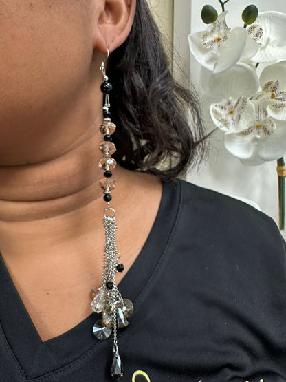 Ball drop beaded statement earrings